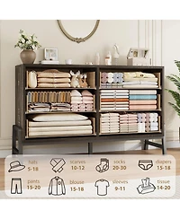 gaomon 6 Drawer Dresser for Bedroom, Freestanding Wooden Chest Storage