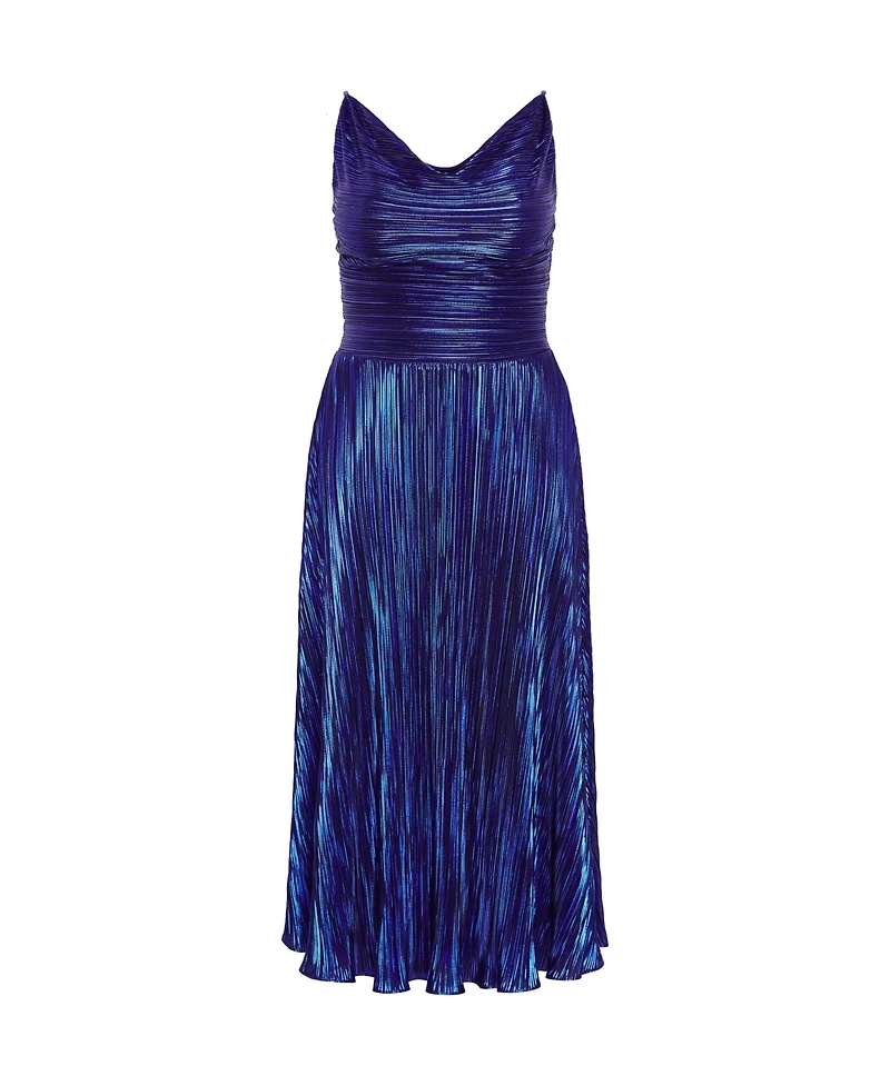 City Chic Women's Kamila Cowl Neck Metallic Dress