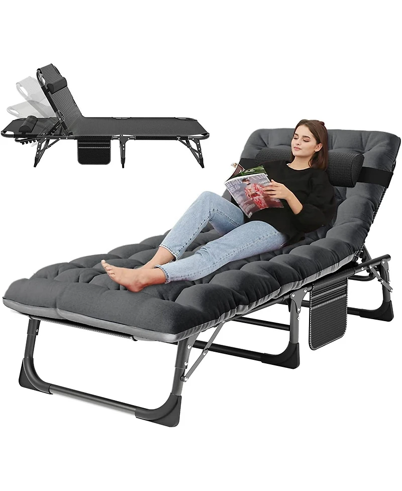 Aboron Heavy Duty 3-in-1 Folding Camping Cot with Mattress and Carry Bag. 75"x27" 1200D Double-Layer Bed for Home, Office, or Travel