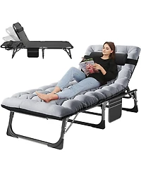 Aboron Heavy Duty 3-in-1 Folding Camping Cot with Mattress and Carry Bag. 75"x27" 1200D Double-Layer Bed for Home, Office, or Travel