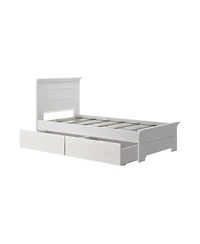 Max & Lily Twin Bed Frame with Storage Drawers, Solid Wood Platform for Kids