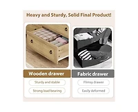 gaomon 7 Drawer Rattan Dresser for Bedroom, Tall Freestanding Boho Chest of Drawers