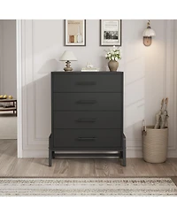 gaomon 4 Dresser for Bedroom, 38.6" Tall Dresser, Tall Drawer with Storage Freestanding, Wooden Closet Storage Chest