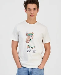 Guess Men's Berry Tennis Bear Graphic T-Shirt