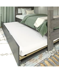 Max and Lily Solid Wood Modern Farmhouse Twin over Bunk Bed with Trundle