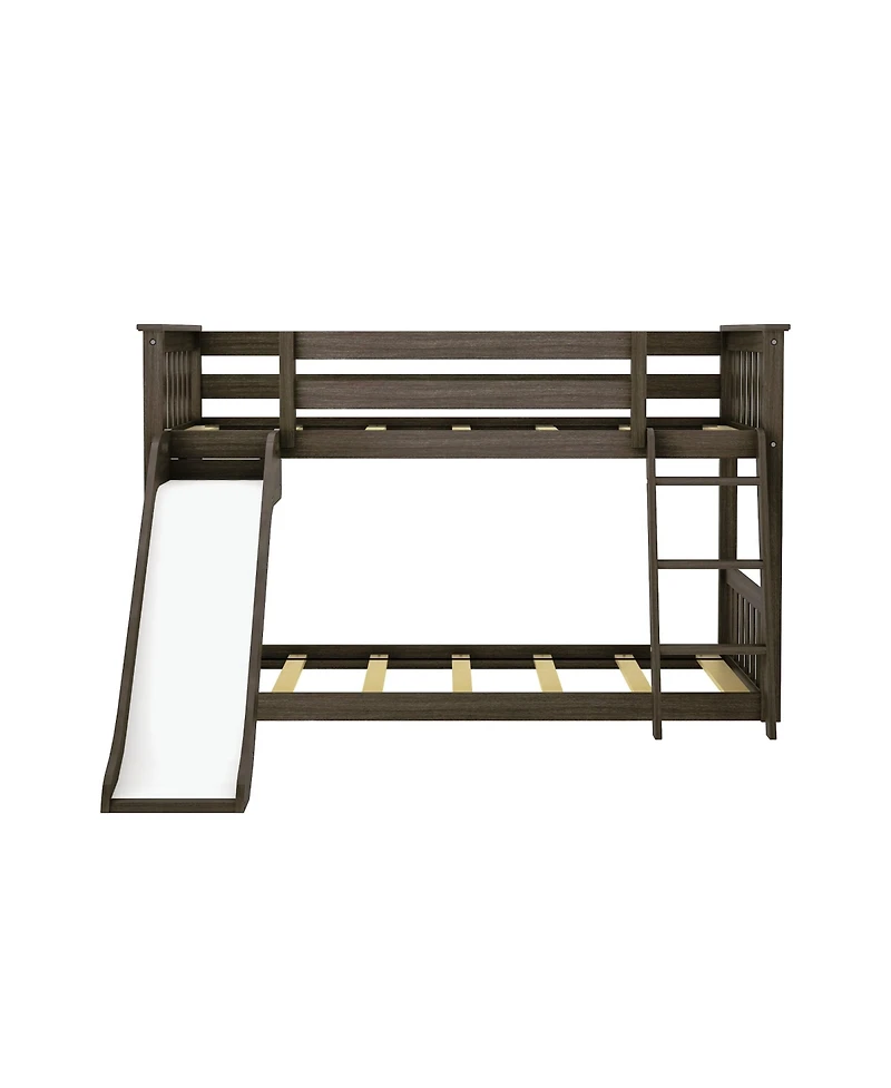 Max and LilyLow Bunk With Easy Slide Gold Princess Curtain, Clay