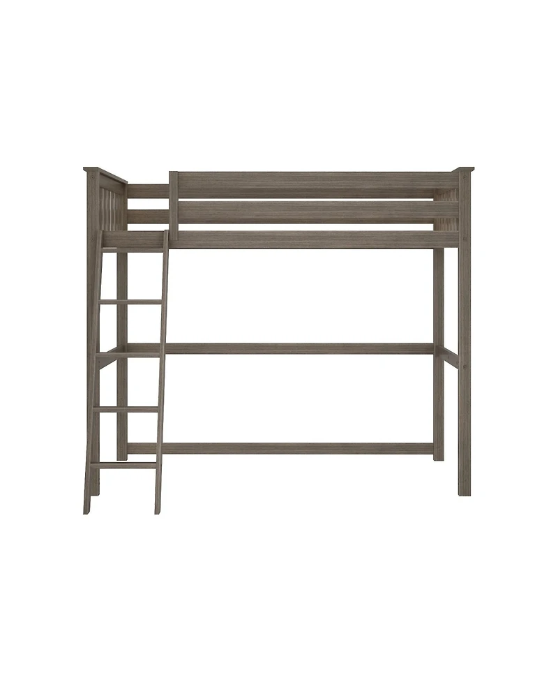 Max and Lily High Loft Bed, Twin Bed Frame For Kids, Clay