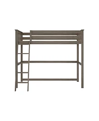 Max and Lily High Loft Bed, Twin Bed Frame For Kids, Clay