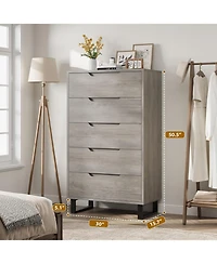 gaomon 5-Drawer Dresser for Bedroom, 50" Tall Freestanding Vertical Wooden Chest Storage