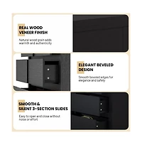gaomon 9 Drawer Modern Wooden Dresser with Handleless Design, Wide Storage Chest for Bedroom Living Room Entryway
