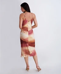 Siena Women's Cowl Neck Printed Jersey Midi Dress