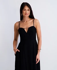 Siena Women's Sleeveless Keyhole Detail Midi Dress