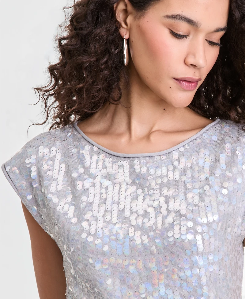 I.n.c. International Concepts Women's Sequin Cap-Sleeve Sweater, Macy's Exclusive