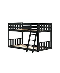 Max and Lily Solid Wood Scandinavian Twin over Bunk Bed for Kids with Ladder