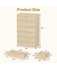 gaomon 7 Drawer Dresser for Bedroom, Freestanding Wooden Chest Storage