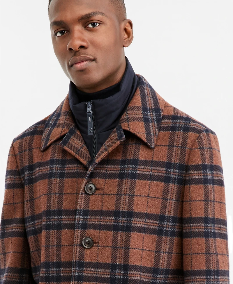 Ted by Baker Men's Modern-Fit Plaid Overcoat