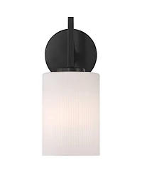 Possini Euro Design Nanni 12" High Modern Wall Sconce Light Lamp Fixture Mount Bathroom Hardwired Milk Glass Shade