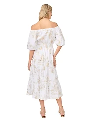 Vince Camuto Women's Off-The-Shoulder Tiered Ruffle Dress