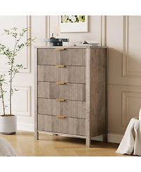 gaomon 5-Drawer Dresser for Bedroom, 45" Tall Narrow Modern Chest of Drawers, Wooden Storage Cabinet or Nightstand