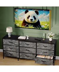 gaomon Tv Stand Dresser with 9 Fabric Drawers for TVs , Entertainment Center with Storage Organizer