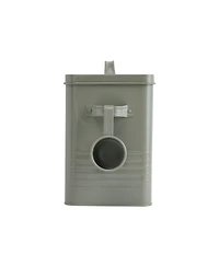 Storied Home Metal Laundry Powder Container with Lid and Scoop, Grey