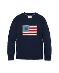 Hope & Henry Men's and Organic Crew Neck Flag Sweater