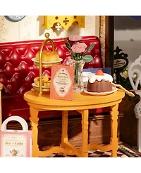 Robotime Dollhouses, Diy Miniature Dollhouse with Leisure Time Tea Theme, Gift for Adult Kids, 9.45"6.1"7.09