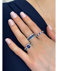 Suzy Levian Sapphire & Created White Alternating Eternity Band Ring
