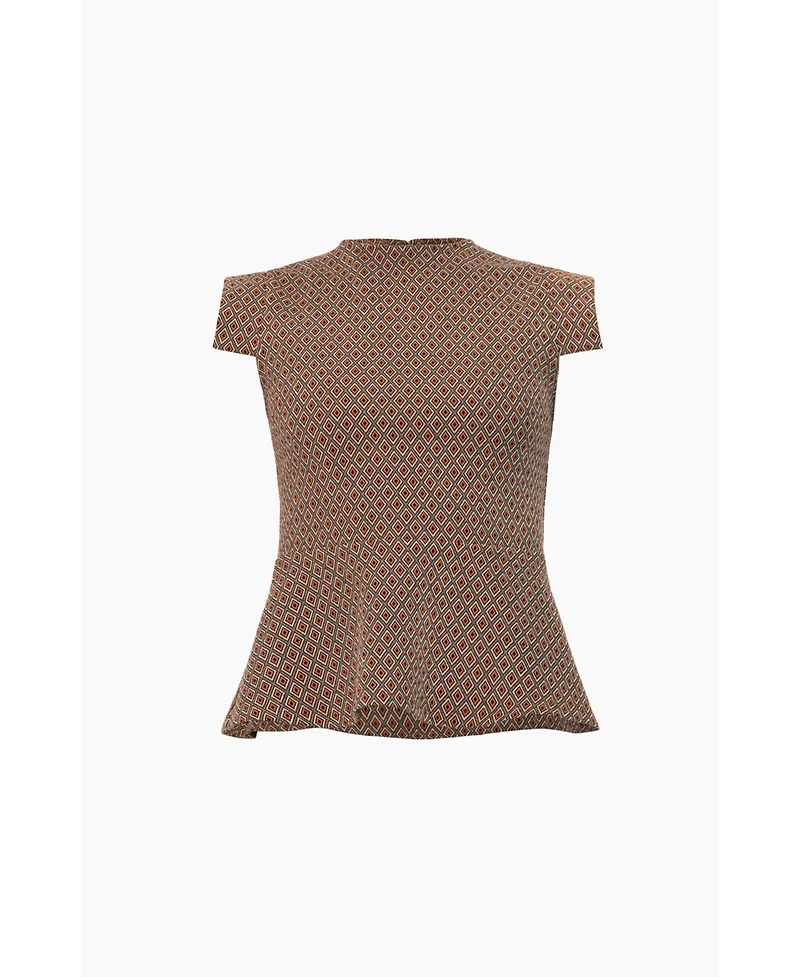 Ivonne Women's Geometric Peplum Blouse