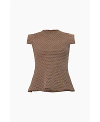 Ivonne Women's Geometric Peplum Blouse