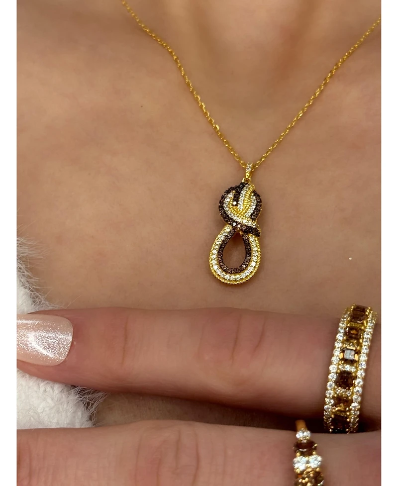 Suzy Levian Sterling Silver Cubic Zirconia Modern Eternity Band Ring