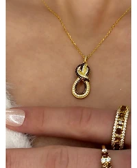 Suzy Levian Sterling Silver Cubic Zirconia Modern Eternity Band Ring