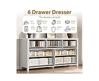 gaomon 7 Drawer Tall Dresser for Bedroom, Modern Freestanding Wood Storage Chest of Drawers