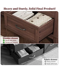 gaomon 6 Drawer Dresser for Bedroom, 47" Wide Wooden Storage Chest, Freestanding Closet Organizer