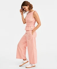 Tommy Hilfiger Women's Seersucker Straight Cotton Pants