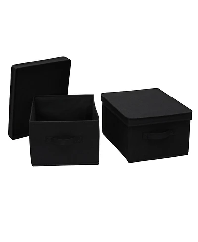 Household Essentials Large Fabric Storage Bins 2 Pack, Black