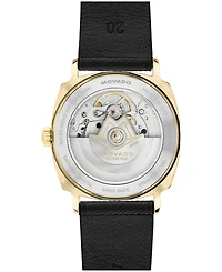 Movado Men's Kingmatic Swiss Automatic Black Leather Watch 35mm