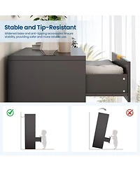 gaomon Fluted 5 Drawer Dresser for Bedroom, 47" Tall Wood Chest with Gold Handles Storage Cabinet