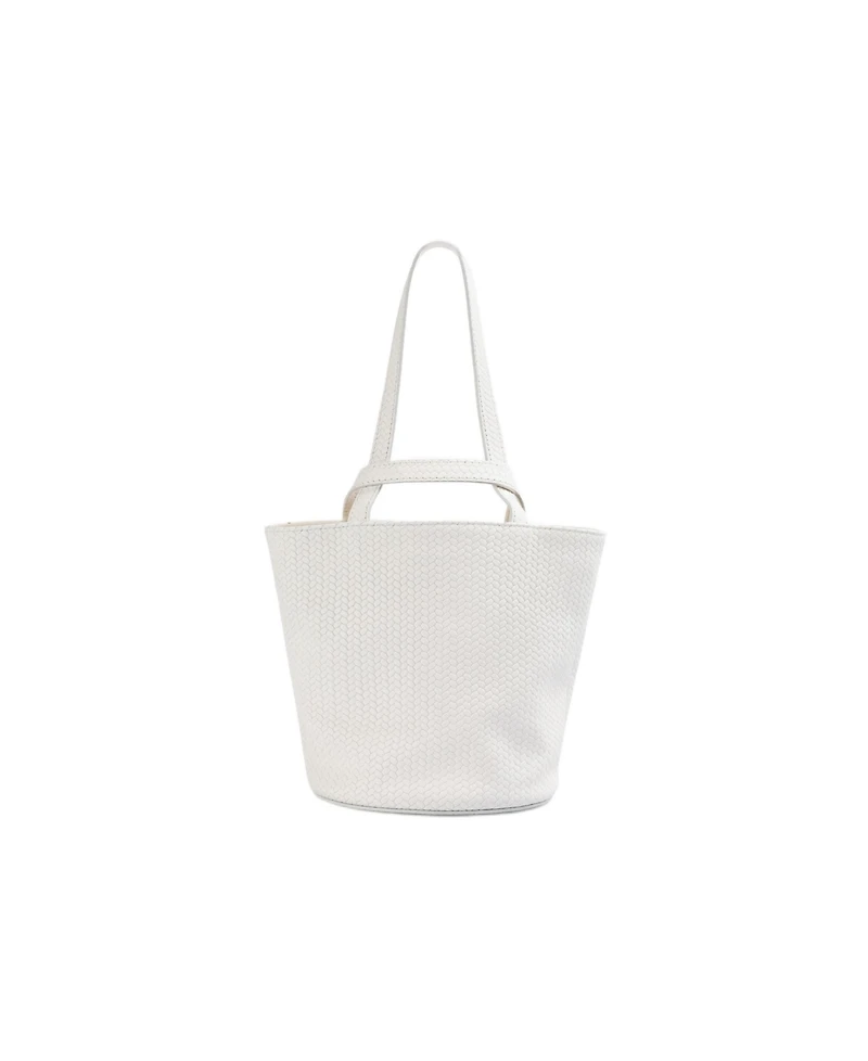 Scalpers Women's Mini Cube Woven Leather Bag