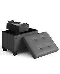 Nestl 16 Inch Ottoman Storage Bench with Storage Bins