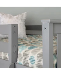Max and Lily L-Shaped Twin over Full Bunk Bed with Bookcase Desk, Clay