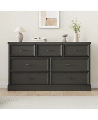 gaomon 7 Drawer Wooden Dresser, 55" Wide Chest with Large Storage for Bedroom or Living Room