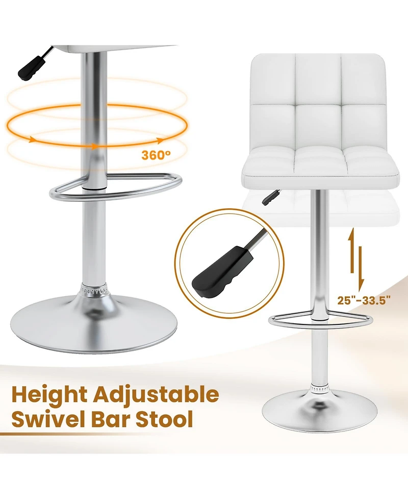 Slickblue Modern Bar Stools Set of 2 with Backrest Metal Base Footrest