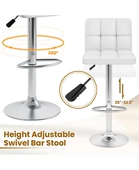 Slickblue Modern Bar Stools Set of 2 with Backrest Metal Base Footrest