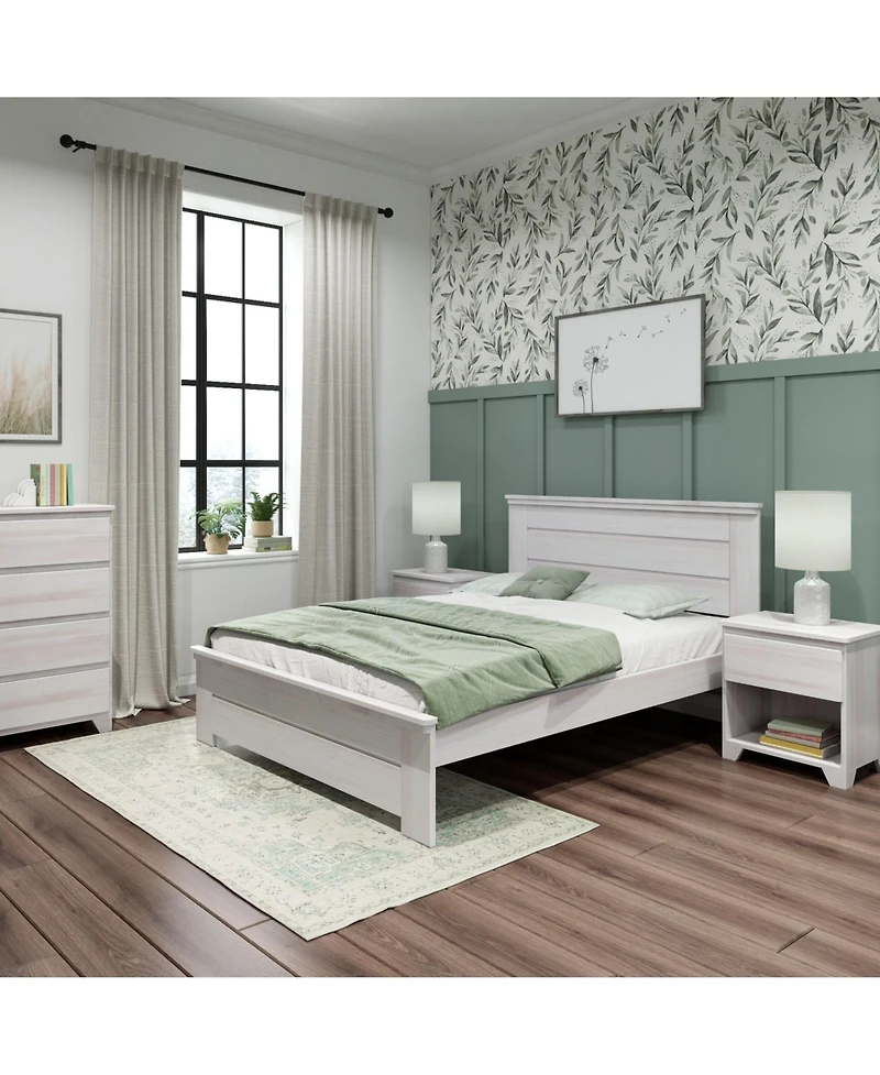 Max & Lily Farmhouse Queen Panel Bed, Pecan
