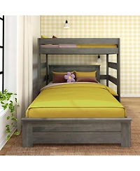 Max & Lily Farmhouse Twin Over Panel Queen L-Shaped Bunk Bed