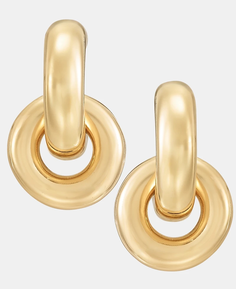 Dkny Puffy Door Knocker Drop Earrings