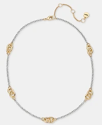 Dkny Stationed Link Collar Necklace, 16" + 3" extender