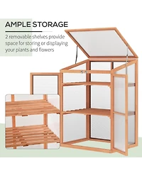 Wooden Cold Frame Greenhouse Planter Box, Herb, Vegetable Gardening