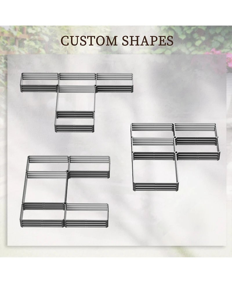 Outsunny Raised Garden Bed Set, Diy Large Steel Planters Box